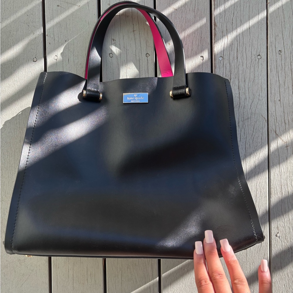 Kate Spade Black Tote with Pink Accents